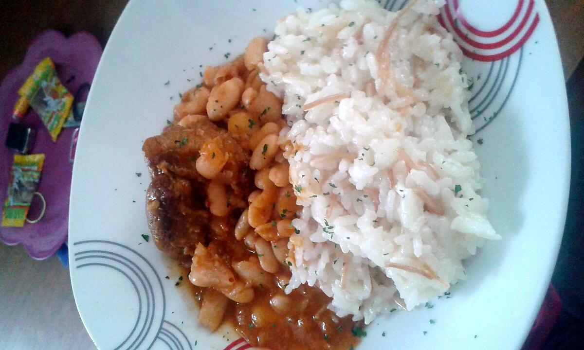 recette Haricot à la tomate et riz turc ( pilaf )