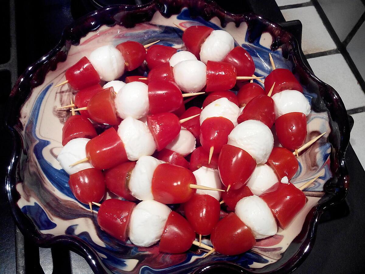 recette Brochette tomate-mozzarella