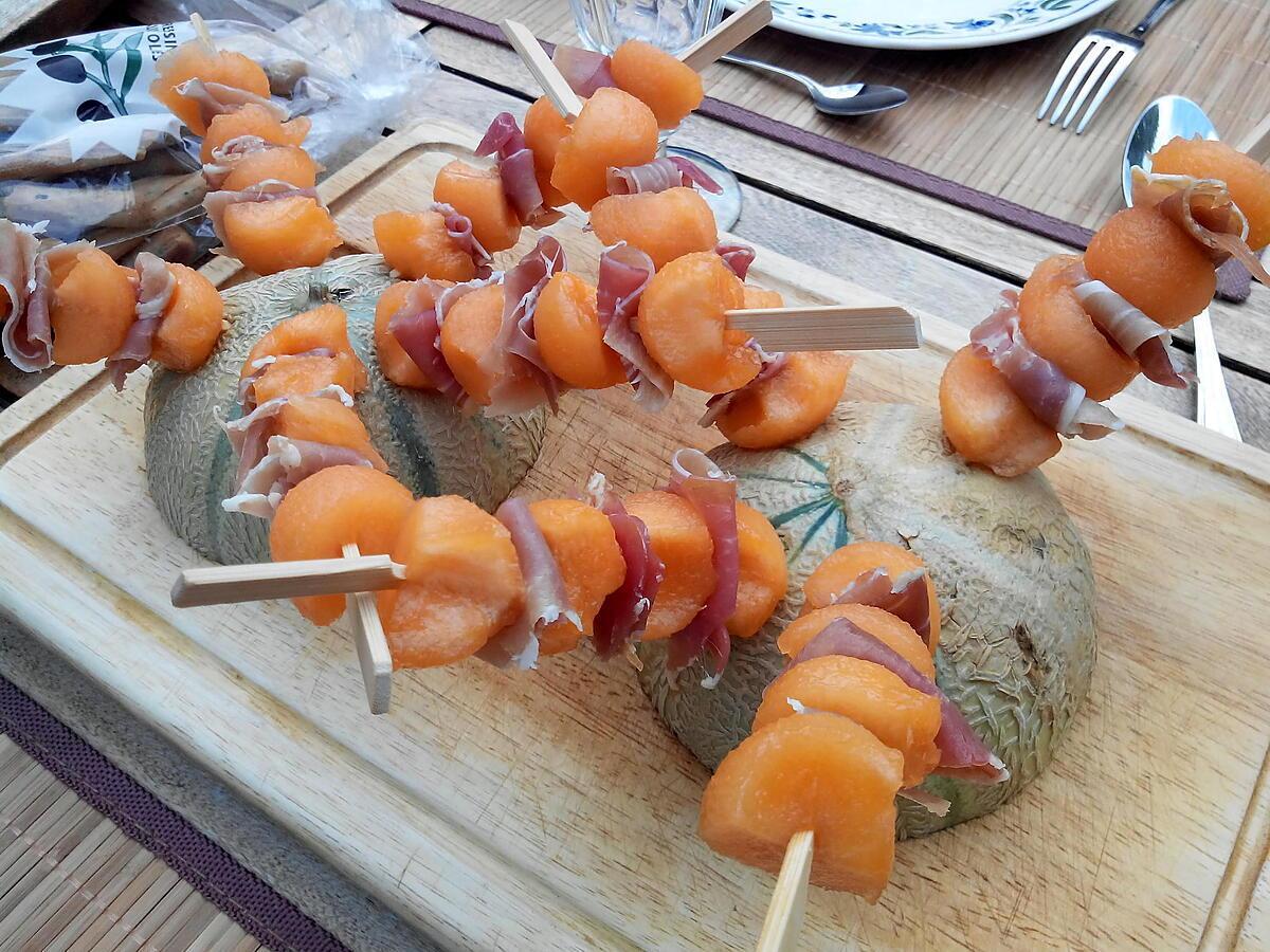 recette Brochette melon / jambon de parme