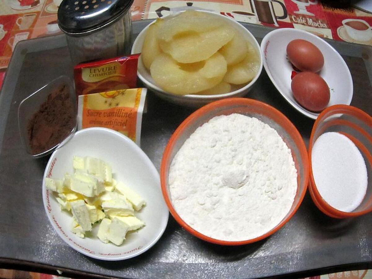 recette Gâteau au chocolat et poires.