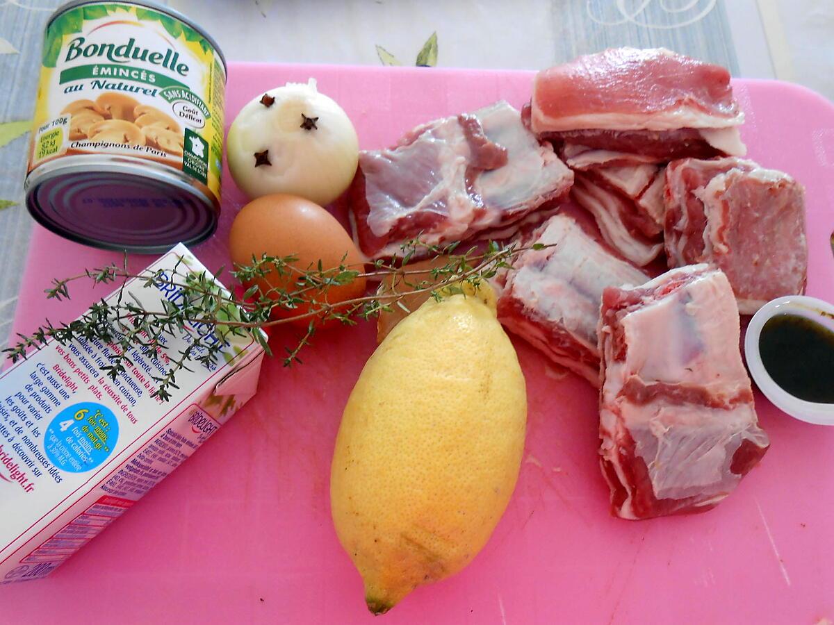 recette BLANQUETTE D'AGNEAU