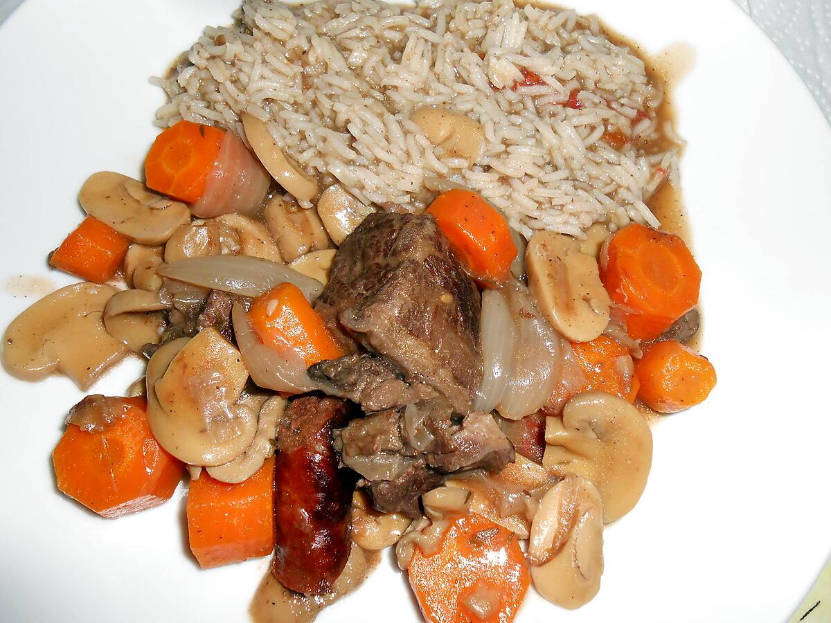 recette UN PETIT BOEUF BOURGUIGNON A MODE E MIO