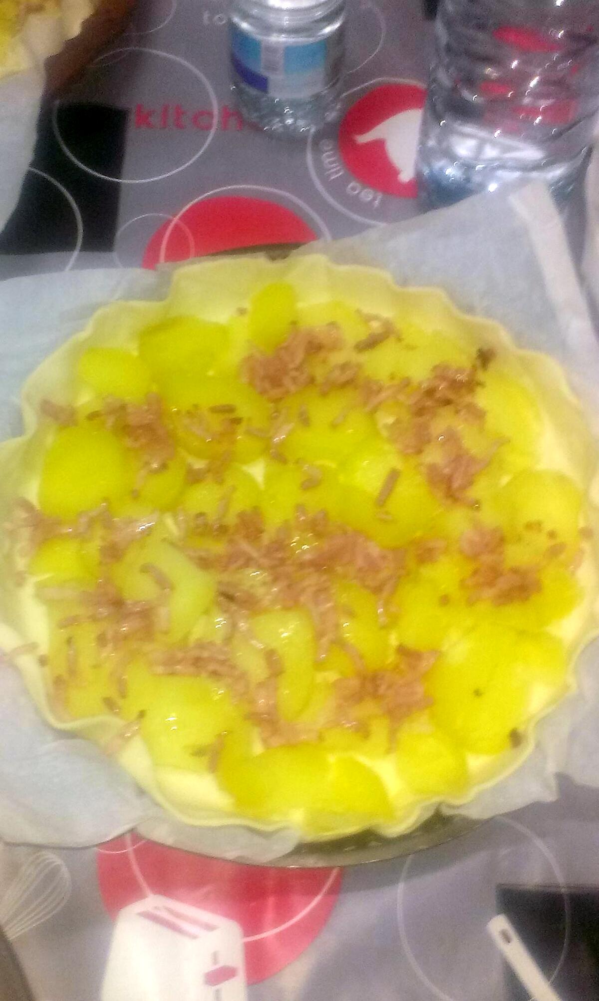 recette Ma tourte pommes de terre, lardons, comté