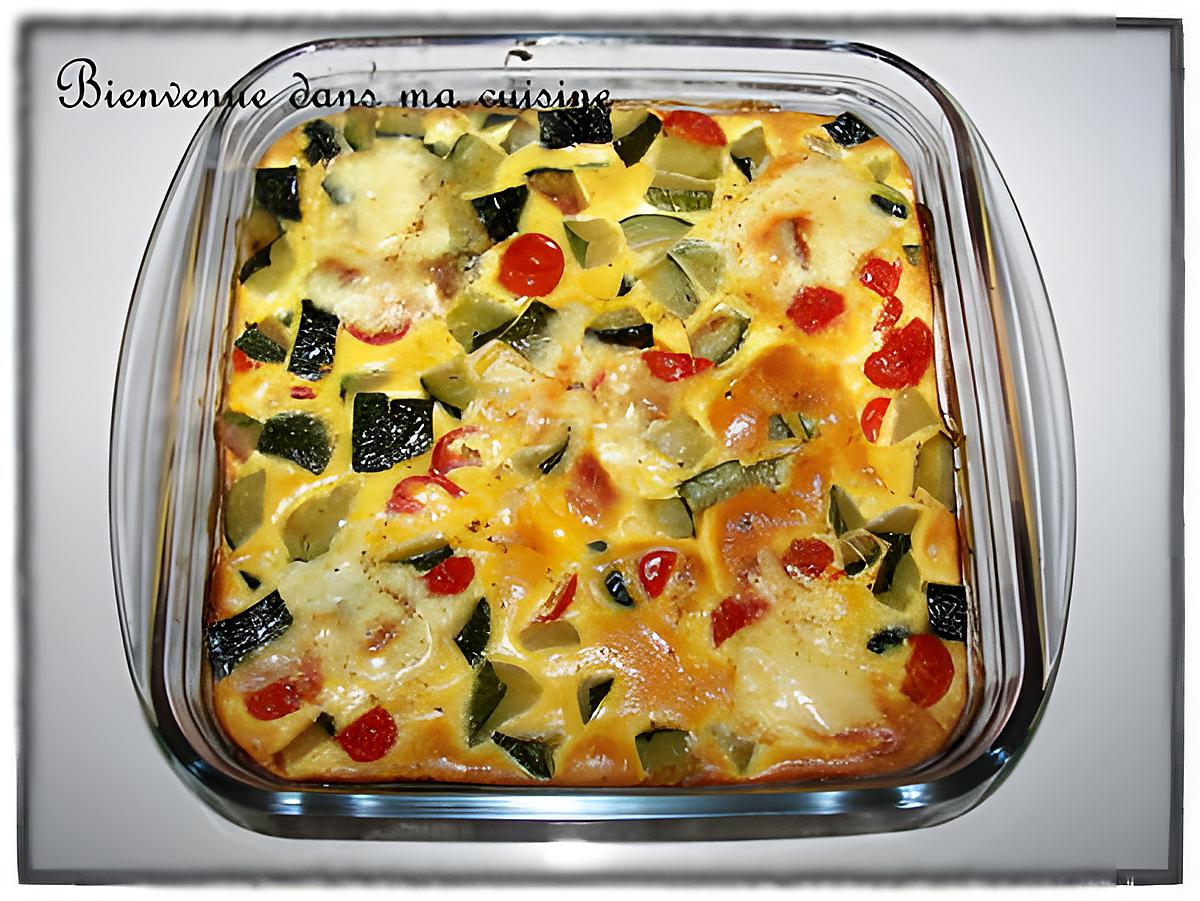 recette Clafoutis courgette & tomate cerise au saint nectaire