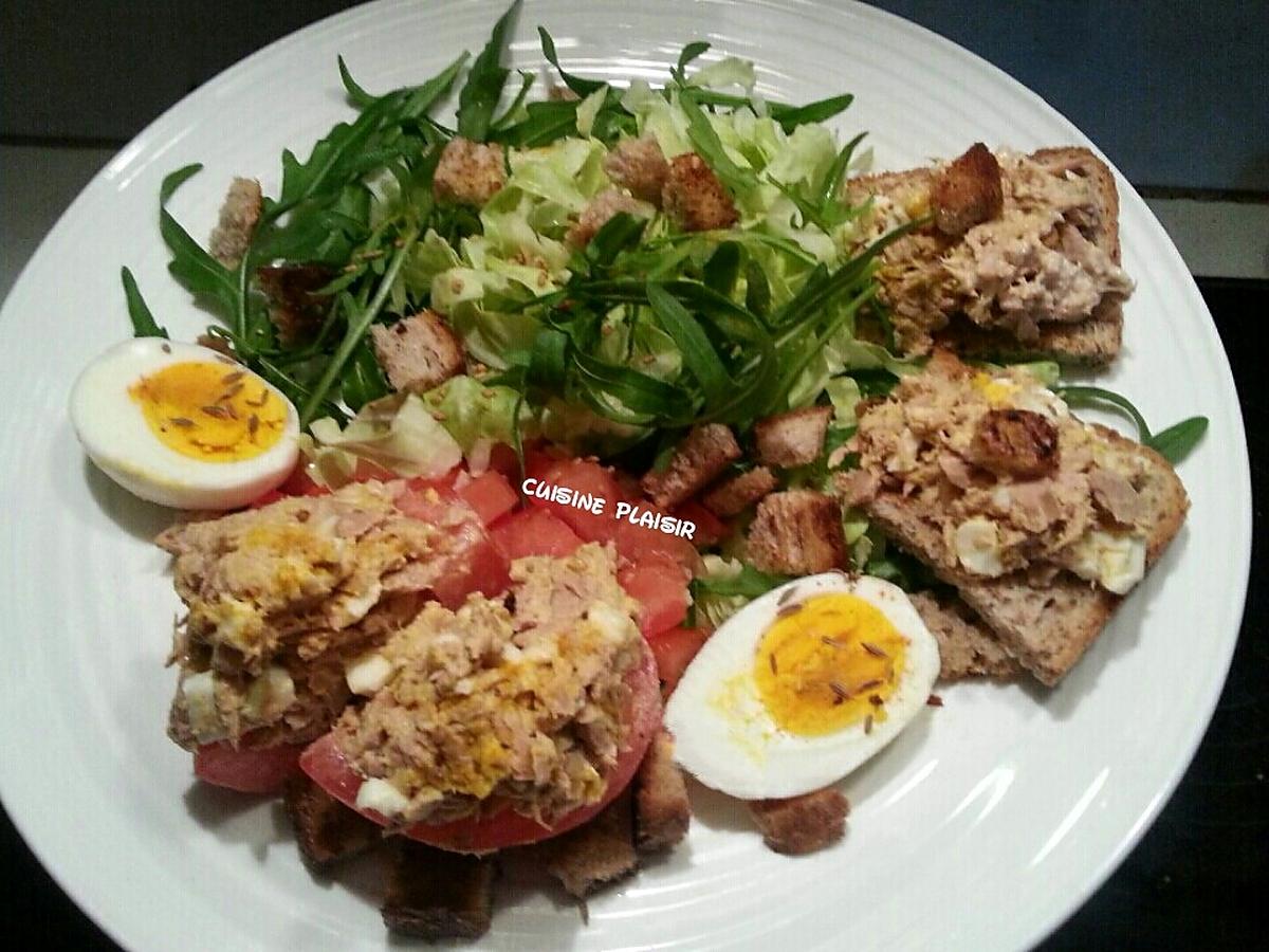 recette Assiette salade composée oeuf-thon