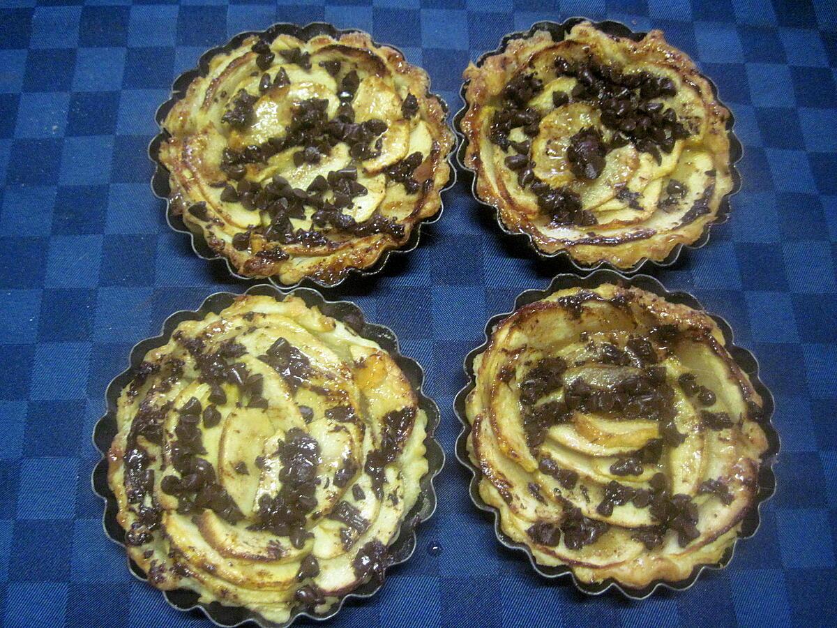 recette Tartelettes aux pommes et pépite de chocolat.