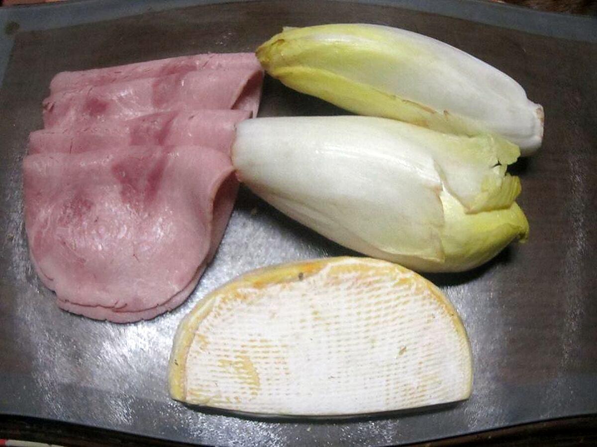 recette Endives au jambon.gratiné au reblochon.