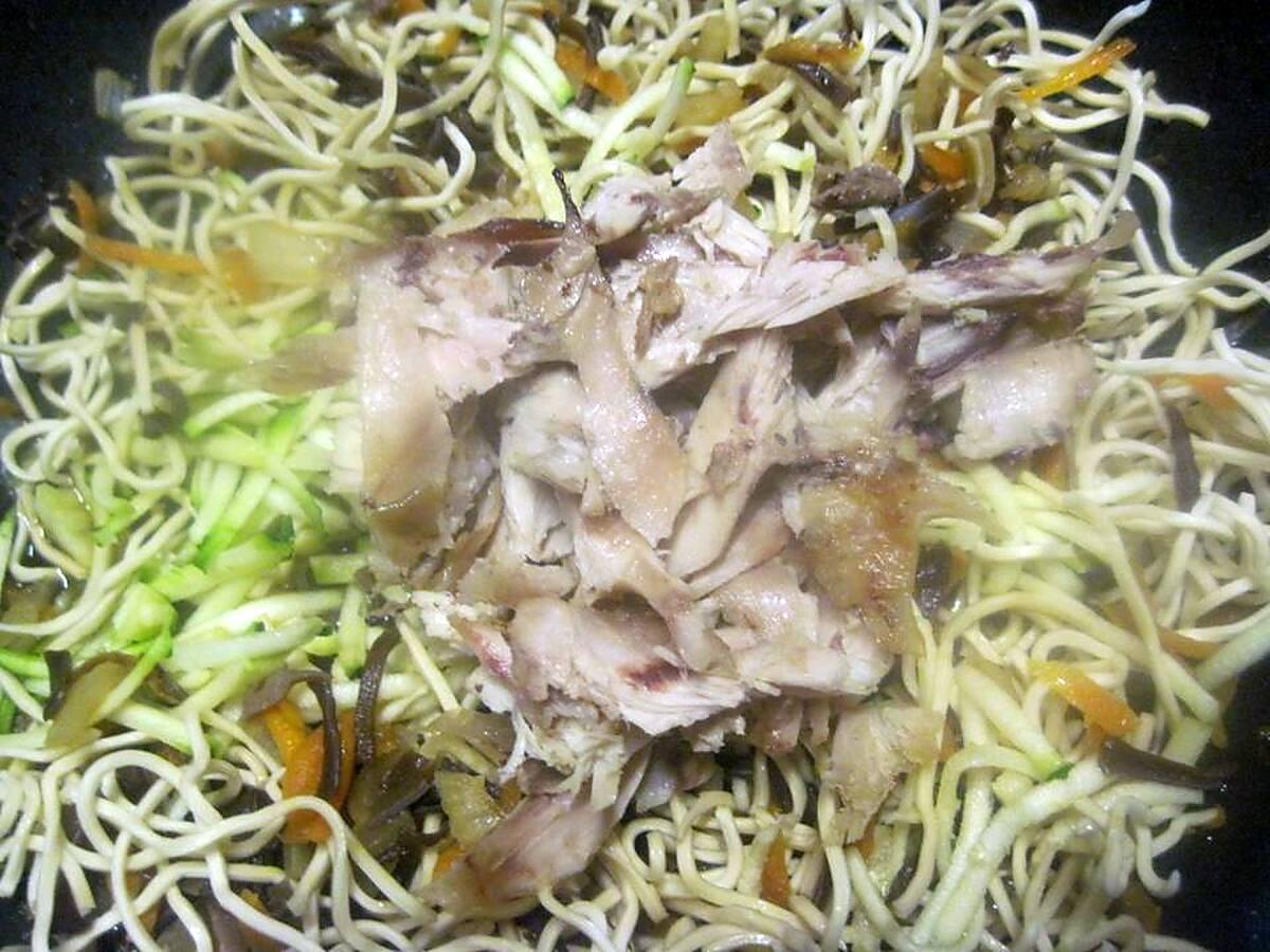 recette Pâte Chinoise aux champignons noirs et poulet.