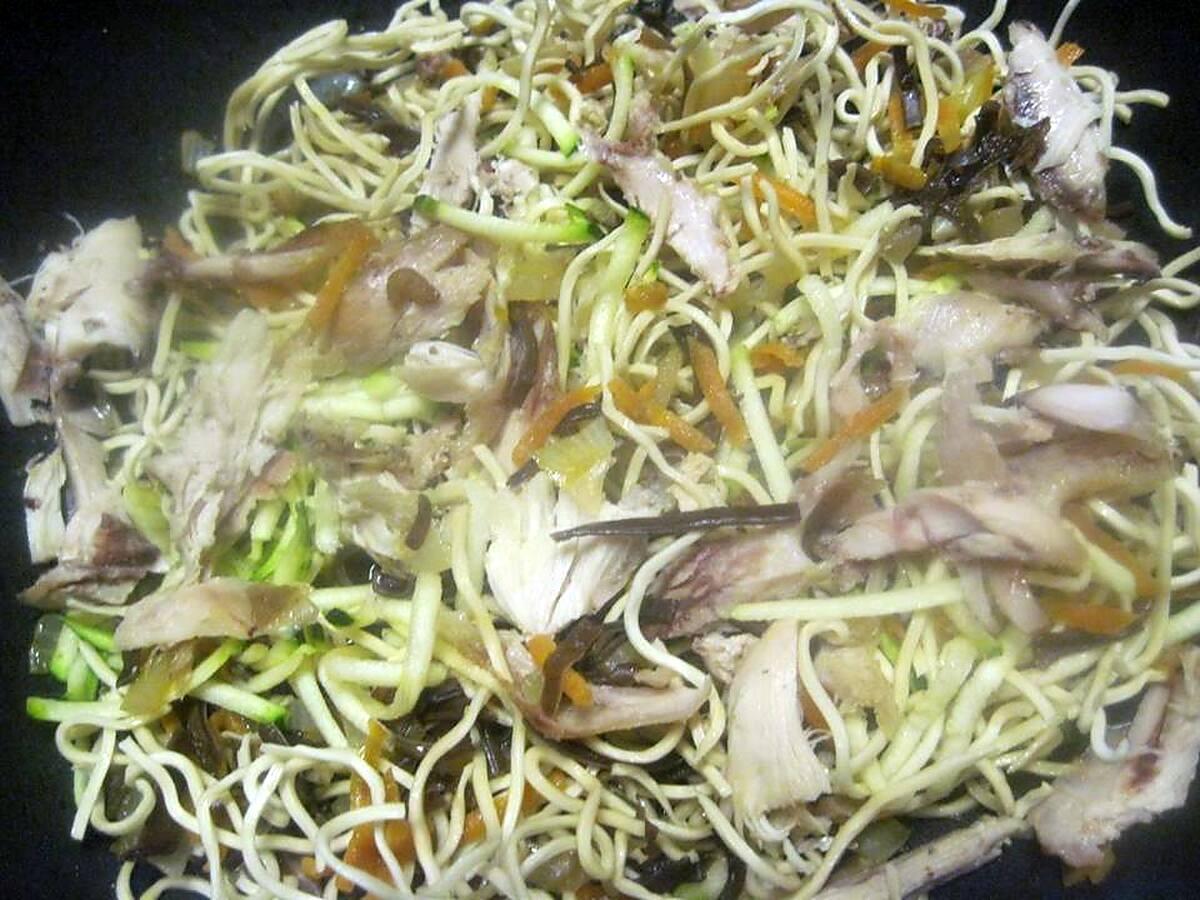 recette Pâte Chinoise aux champignons noirs et poulet.