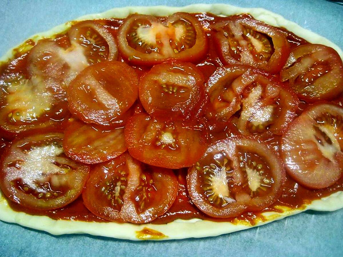 recette Pizza au jambon.champignons. emmental.