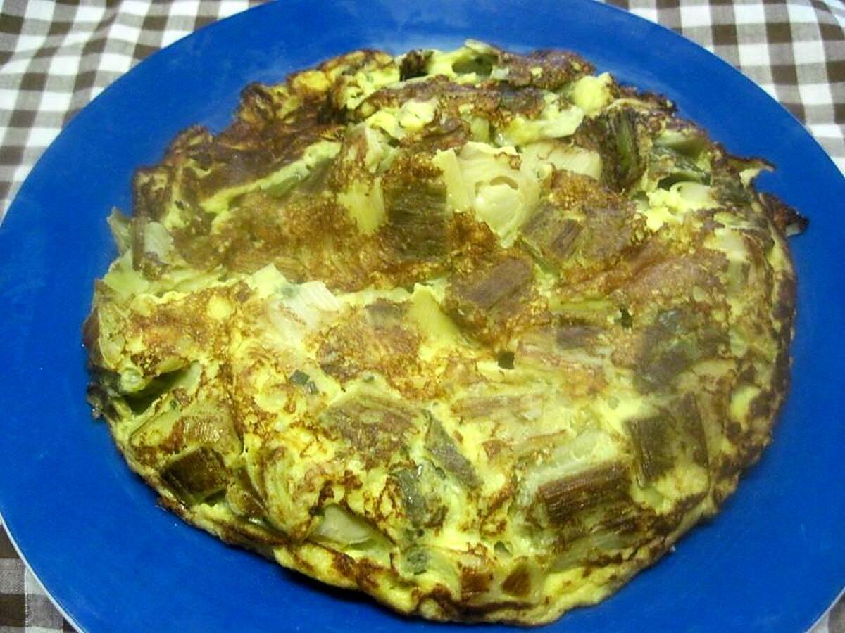 recette Omelette aux poireaux.