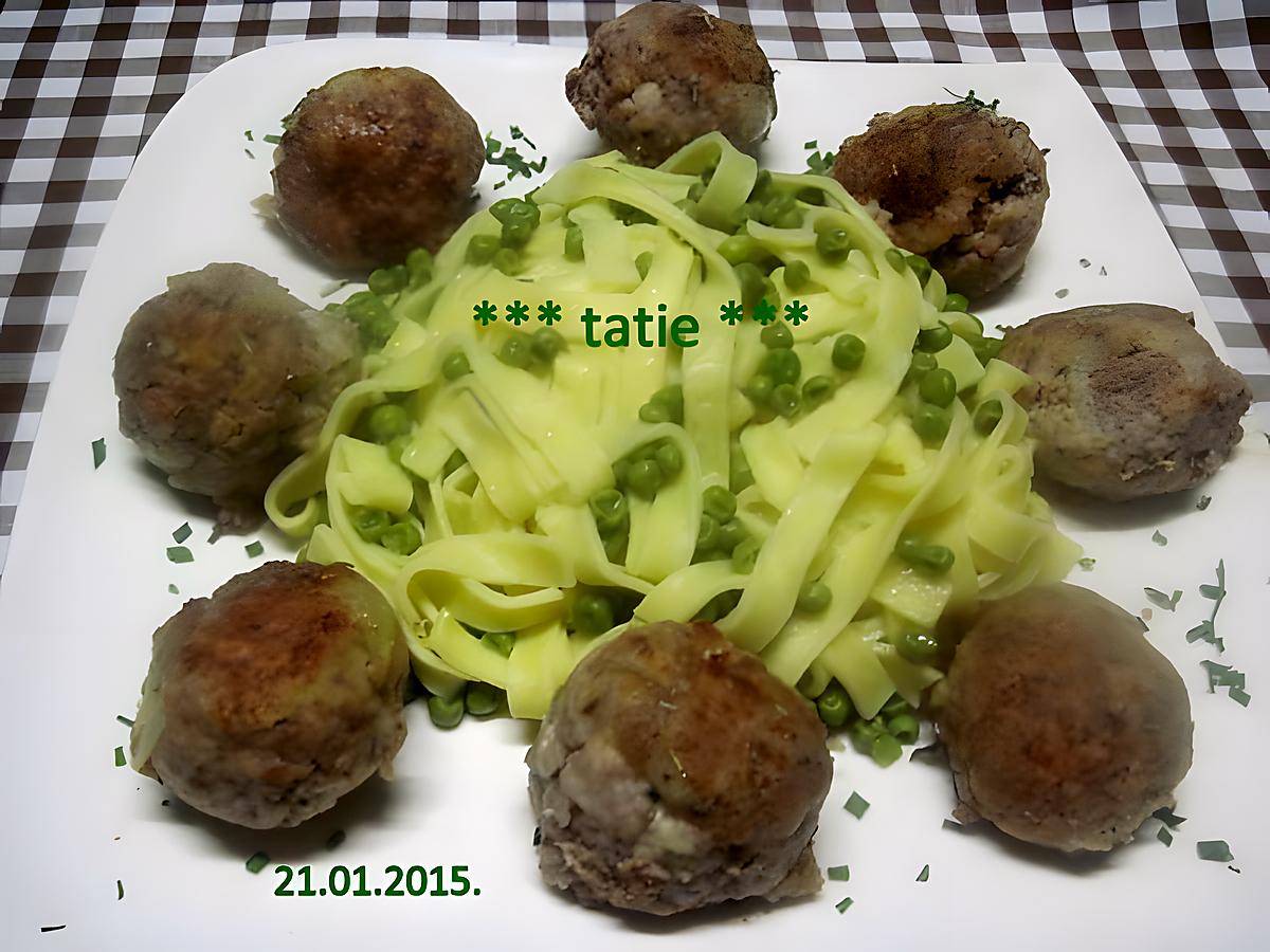 recette Boulettes de viande au tagliatelle.