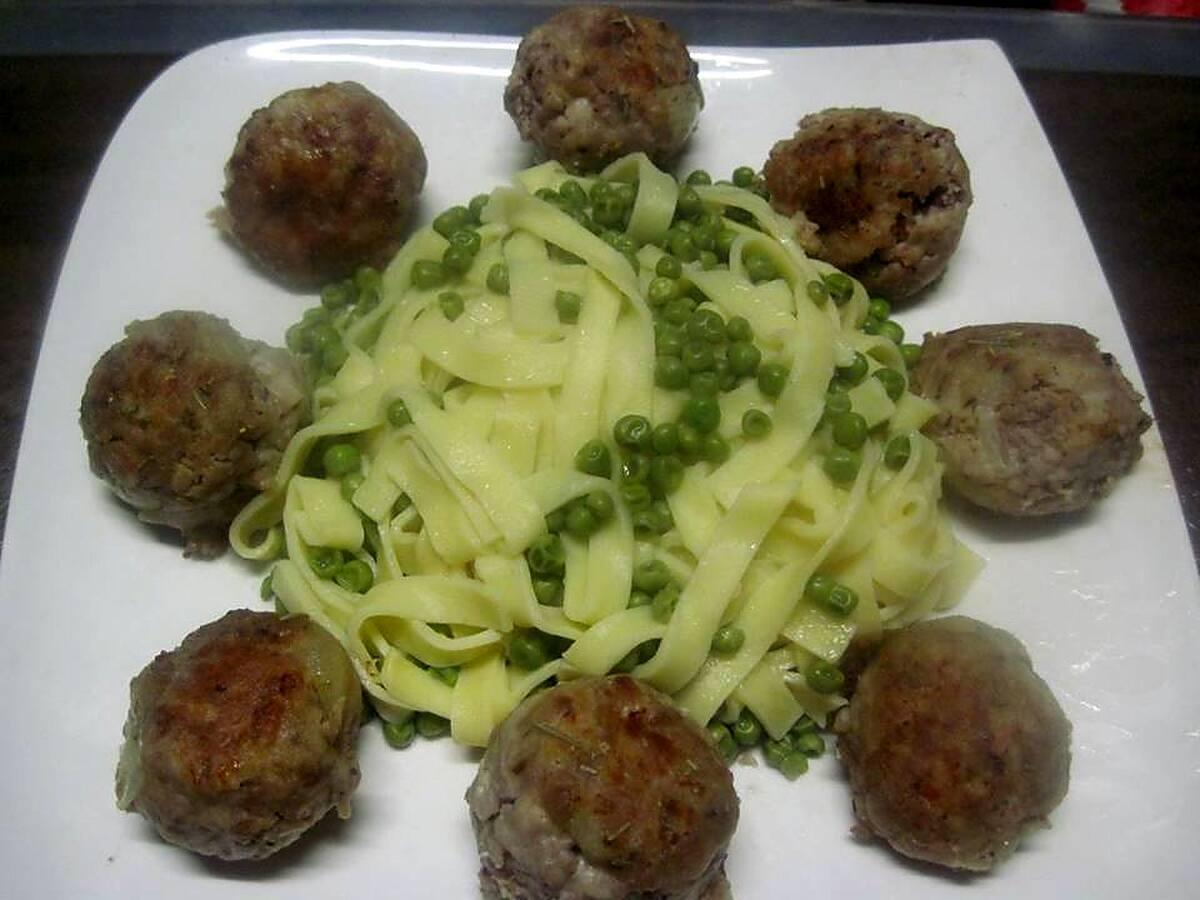 recette Boulettes de viande au tagliatelle.