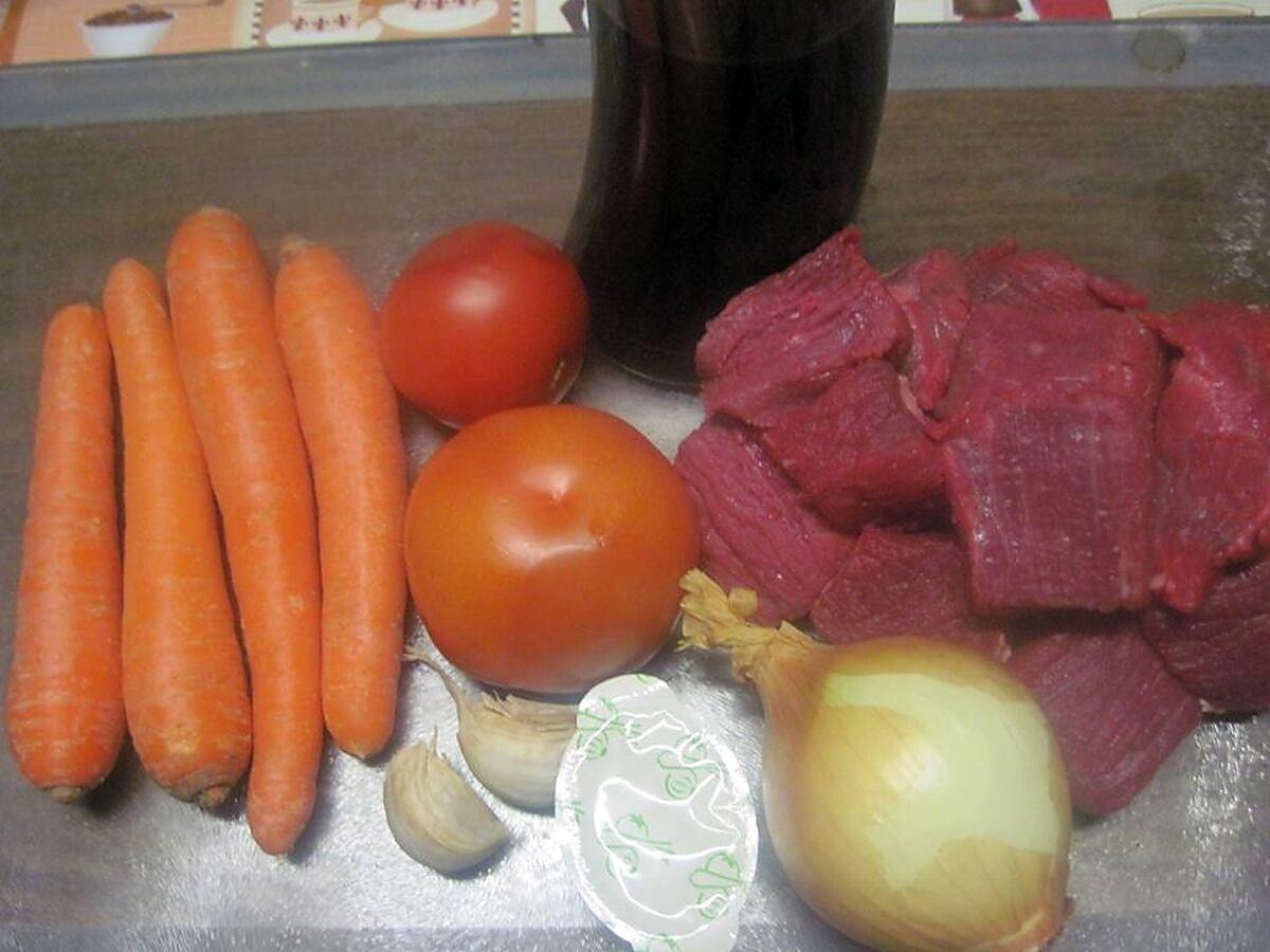 recette Bœuf Bourguignon et carottes.