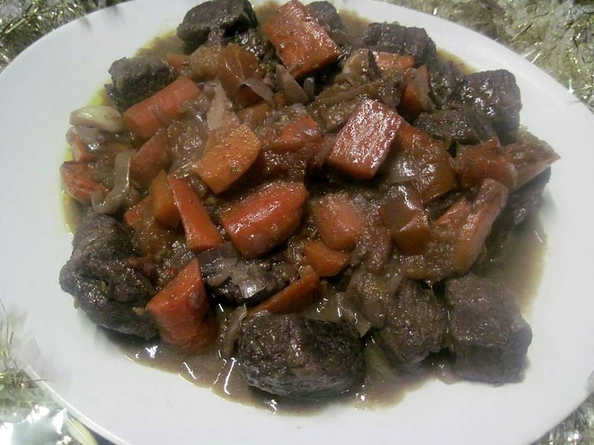 recette Bœuf Bourguignon et carottes.