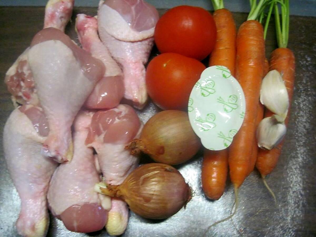 recette Pillons de poulet aux carottes.