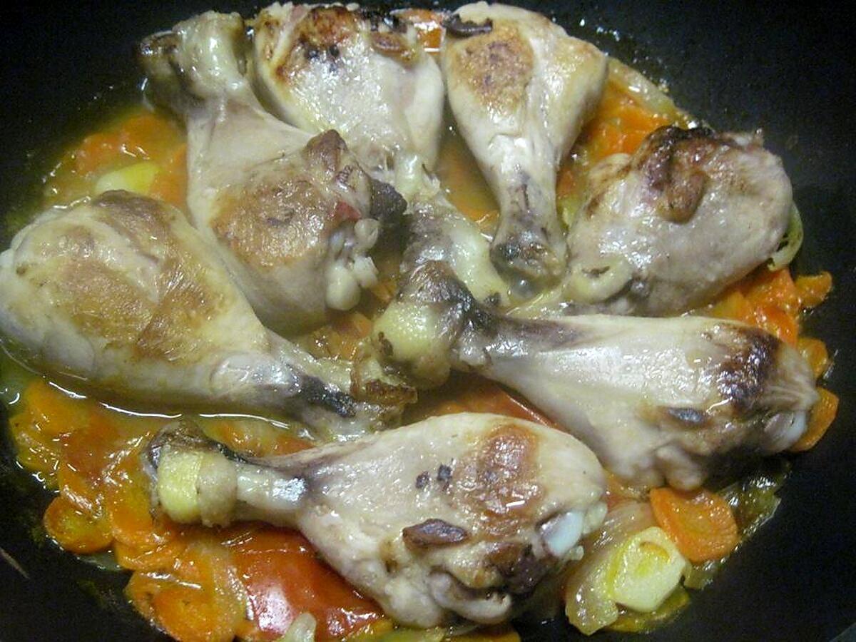 recette Pillons de poulet aux carottes.