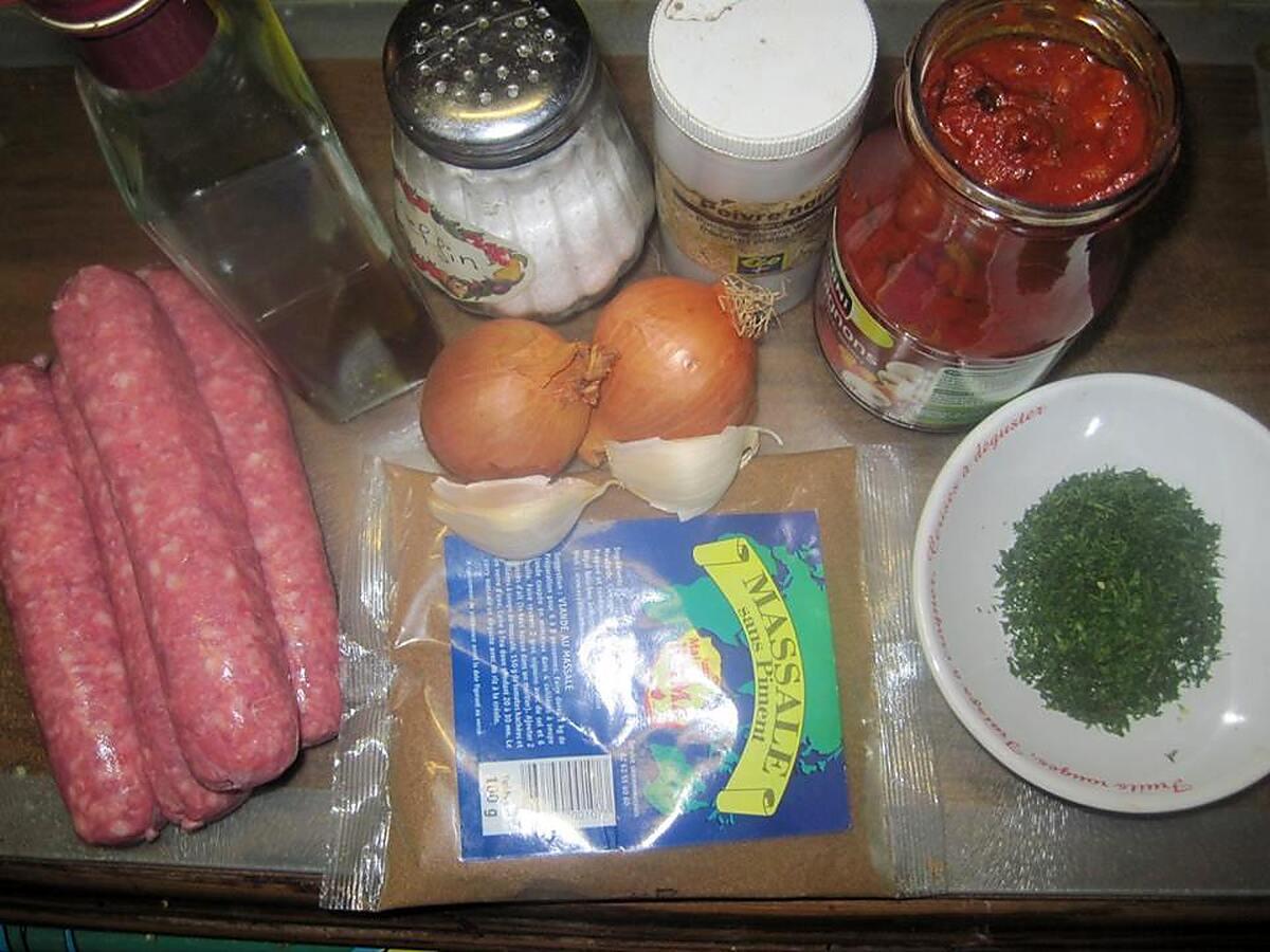 recette Saucisses de Toulouse au Massalé.