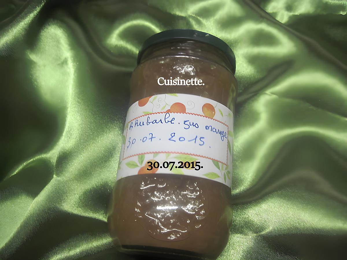 recette Confiture de rhubarbe au jus d'orange.MAP.