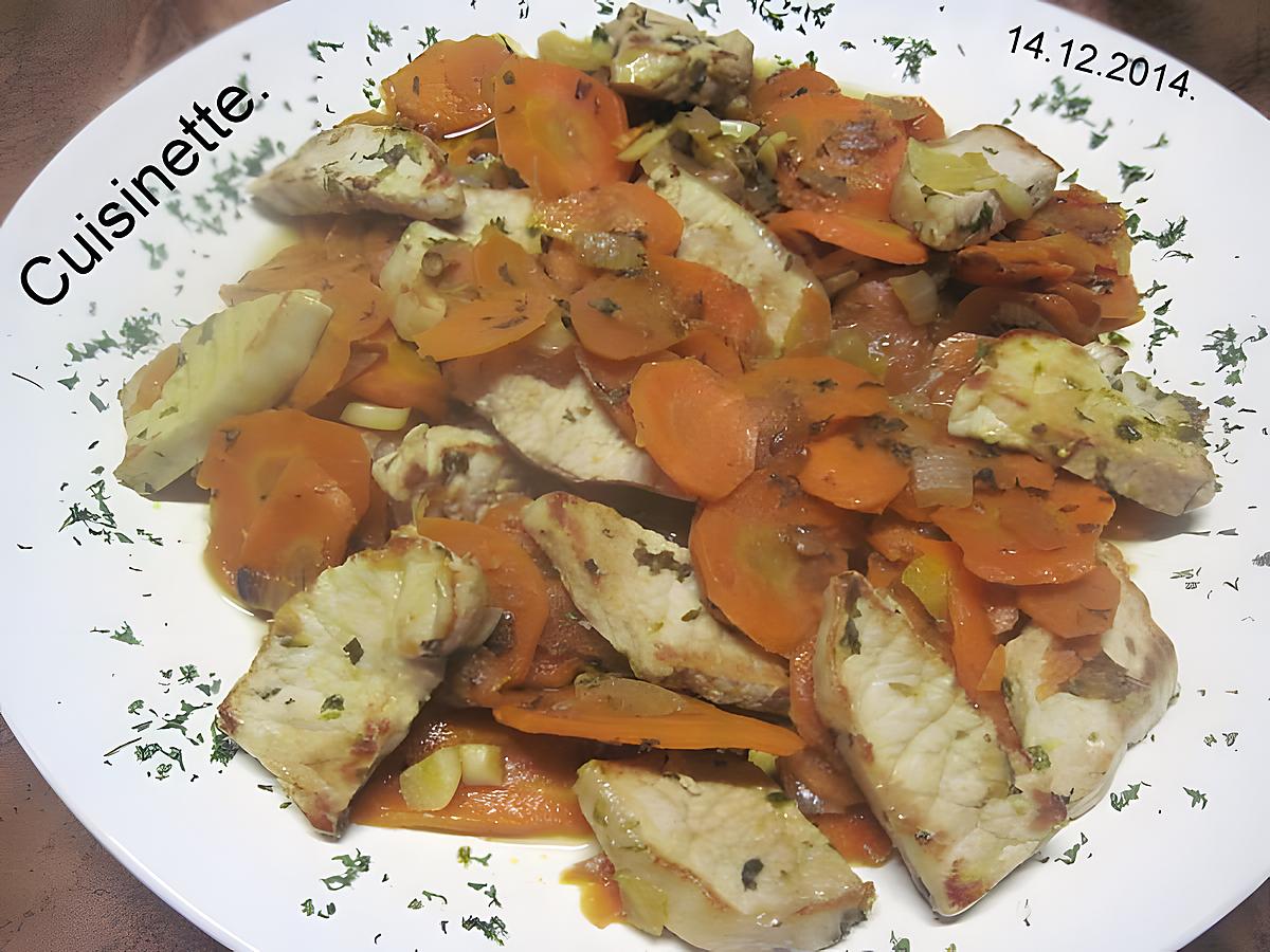 recette Carottes Vichy a la viande de dinde.