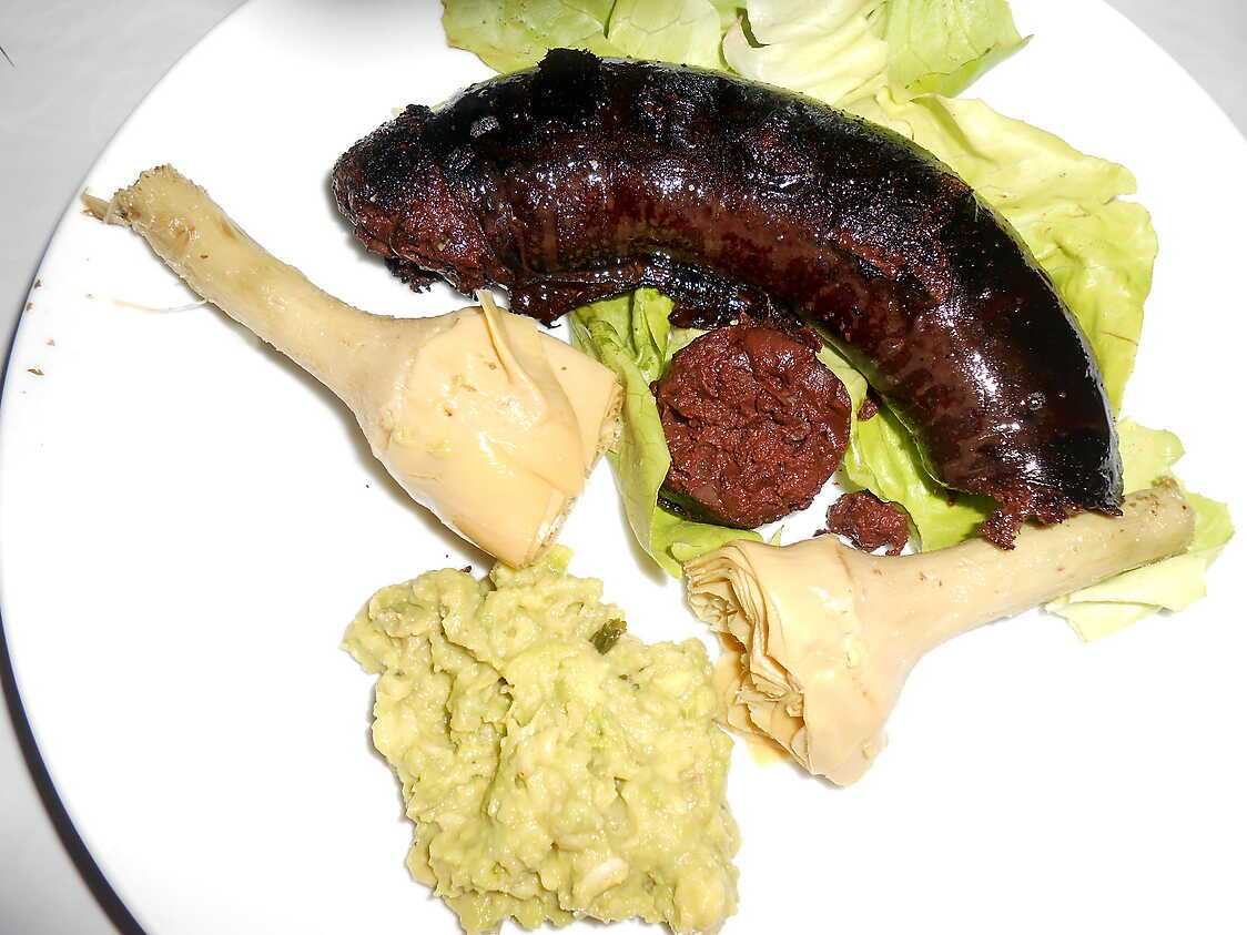 Recette de BOUDIN NOIR GRILLE ET SON PETIT ACCOMPAGNEMENT