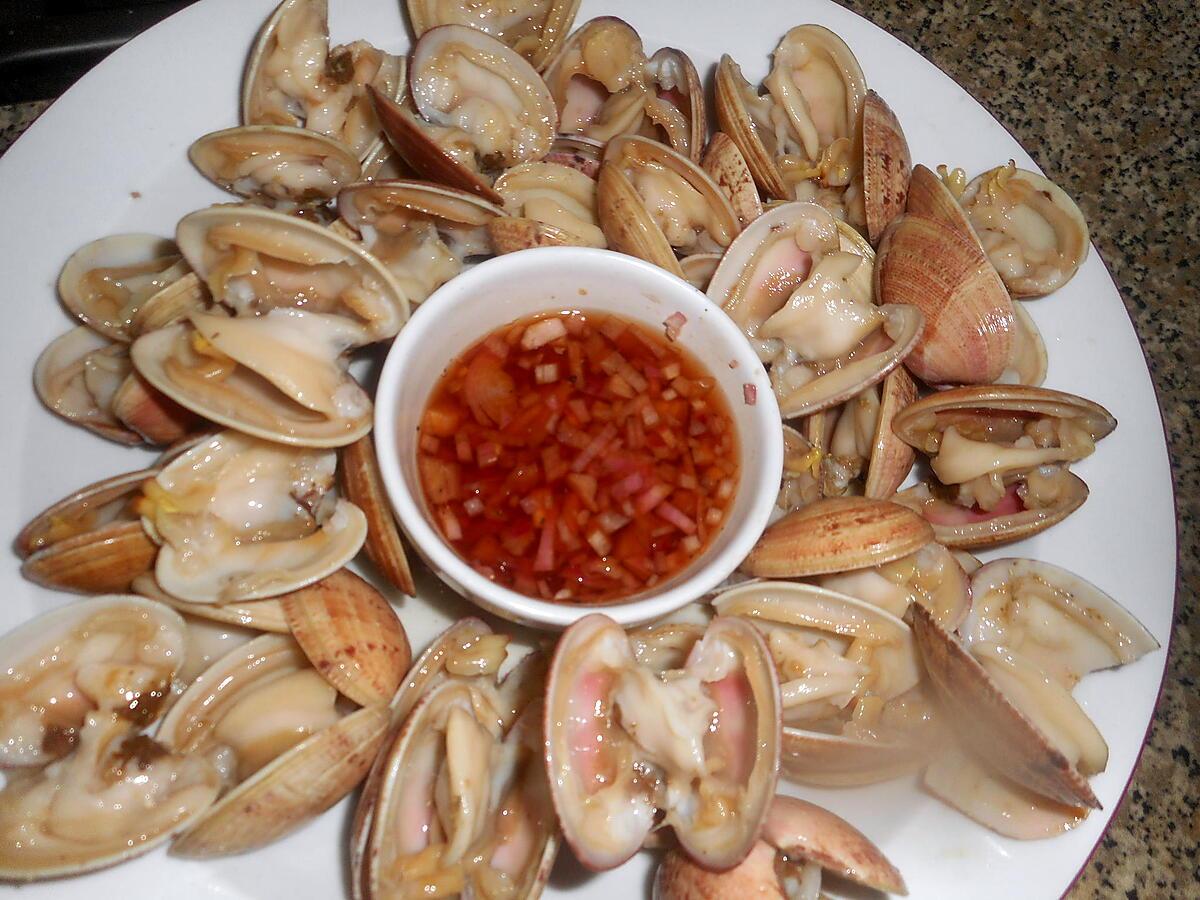 recette Palourdes roses des glénans vinaigrette à l échalotes