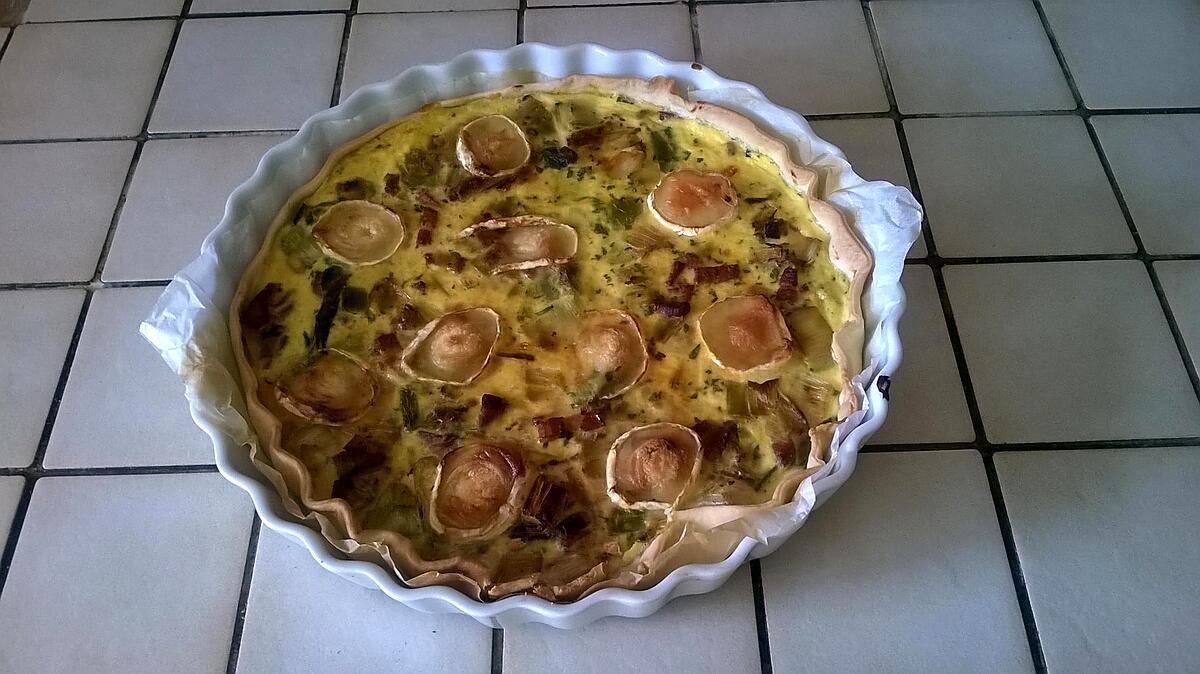 recette Quiche Poireaux - lardons - Chèvre.