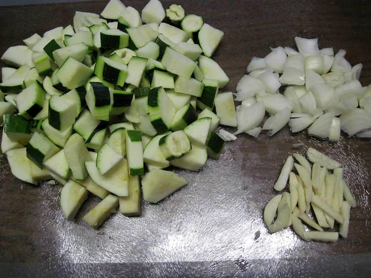 recette Sauté de courgettes au émincé de dinde.