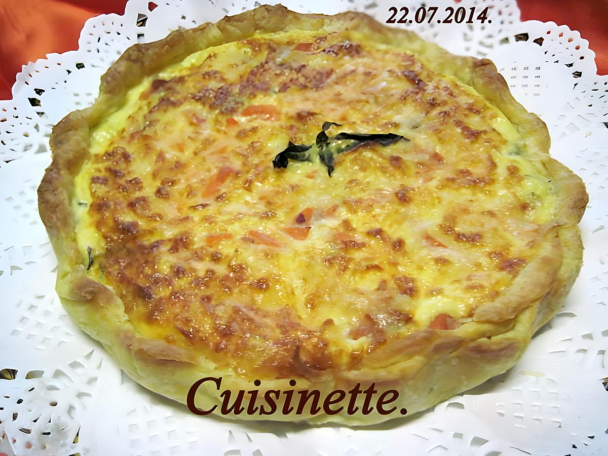 recette Quiche aux filets de truite. basilic.