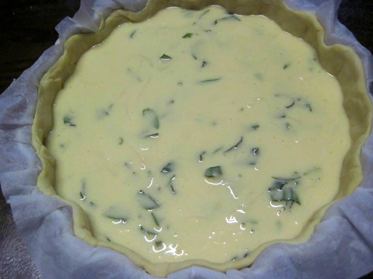 recette Quiche aux filets de truite. basilic.