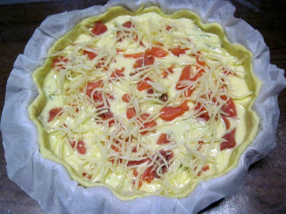 recette Quiche aux filets de truite. basilic.