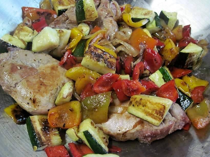 recette Tournedos de porc aux légumes du soleil.