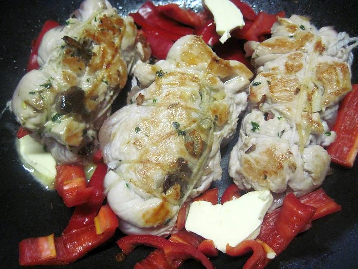 recette Paupiettes de poulet garnies.