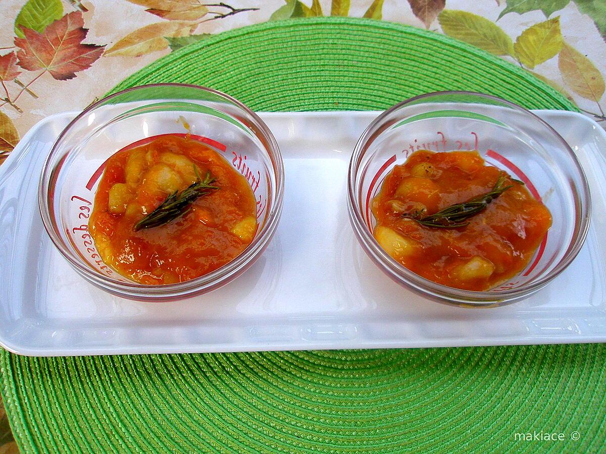 recette Compotée abricot et pêche au Caramel et Romarin ( sur une idée de Cyril Lignac )