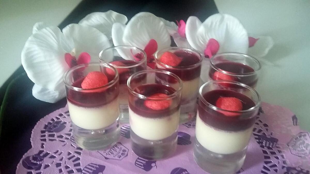 recette Panna cotta vanille coulis framboise-fraise Tagada ®