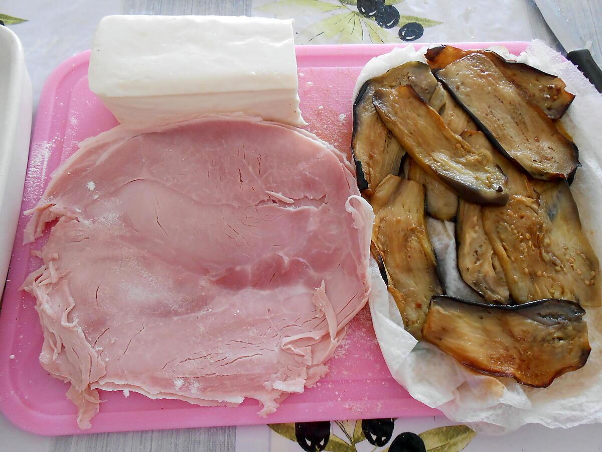 recette AUBERGINES ET JAMBON CUIT ALLA PARMIGIANA