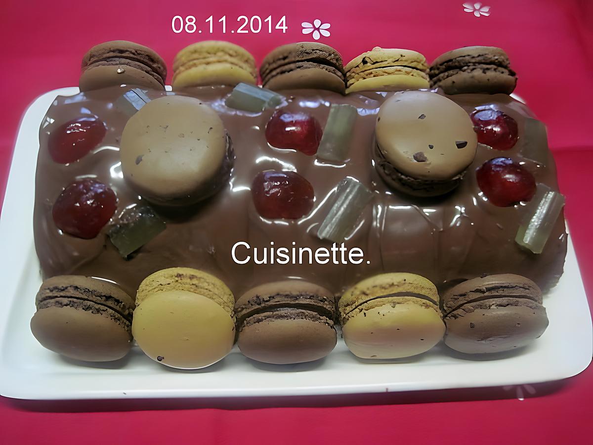 recette Roulé au chocolat et macarons.