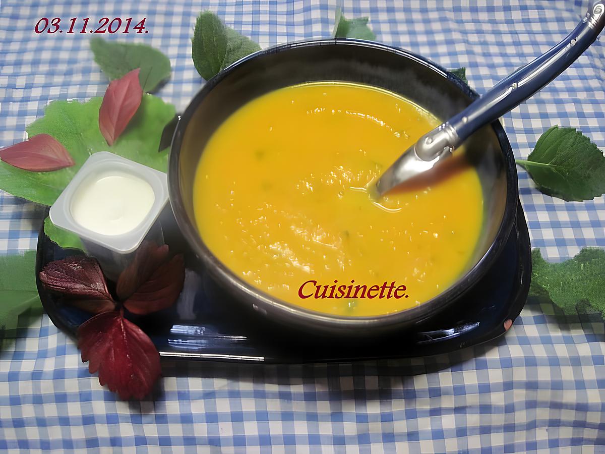 recette Soupe à la citrouille et carottes.