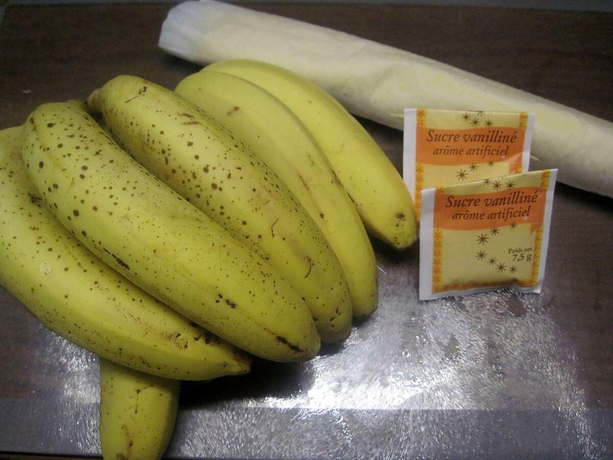 recette Tarte aux bananes sur une compote de bananes.