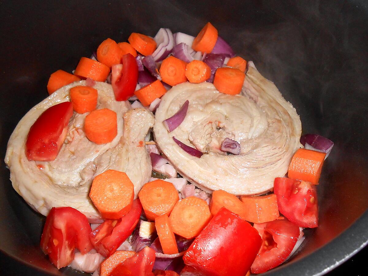 recette TENDRONS DE VEAU ALLA CONTADINNA (à la paysanne)