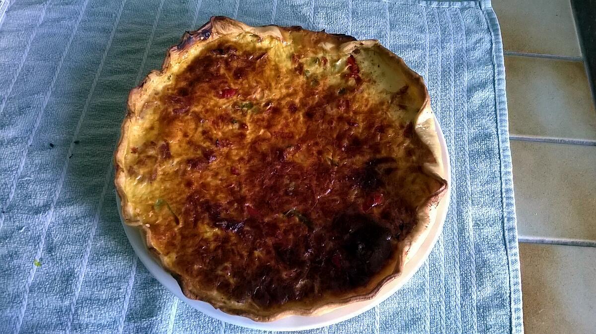 recette QUICHE LORRAINE aux TROIS POIVRONS à ma façon