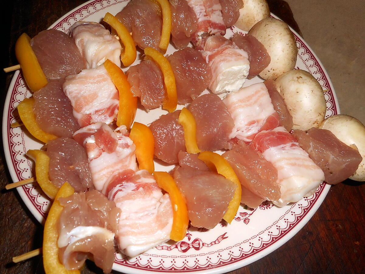 recette Brochettes de dinde à la féta