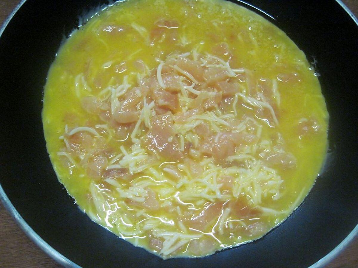 recette Omelette aux filets de truite.