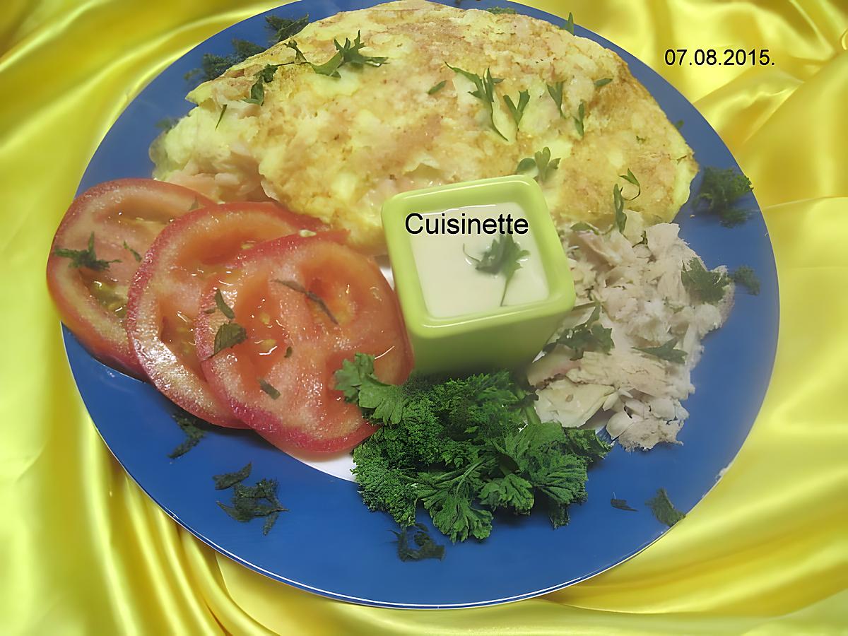 recette Omelette aux filets de truite.