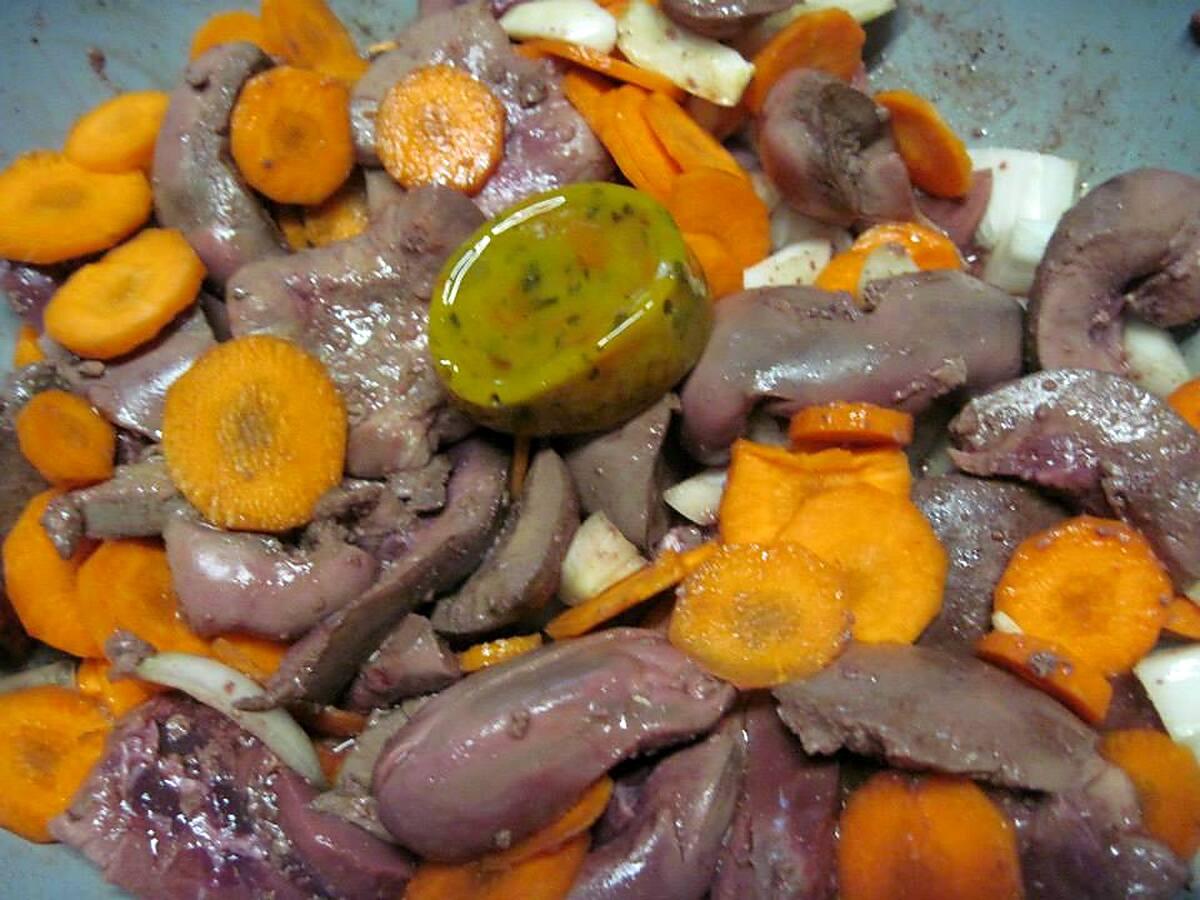 recette Rognons de porc aux carottes.