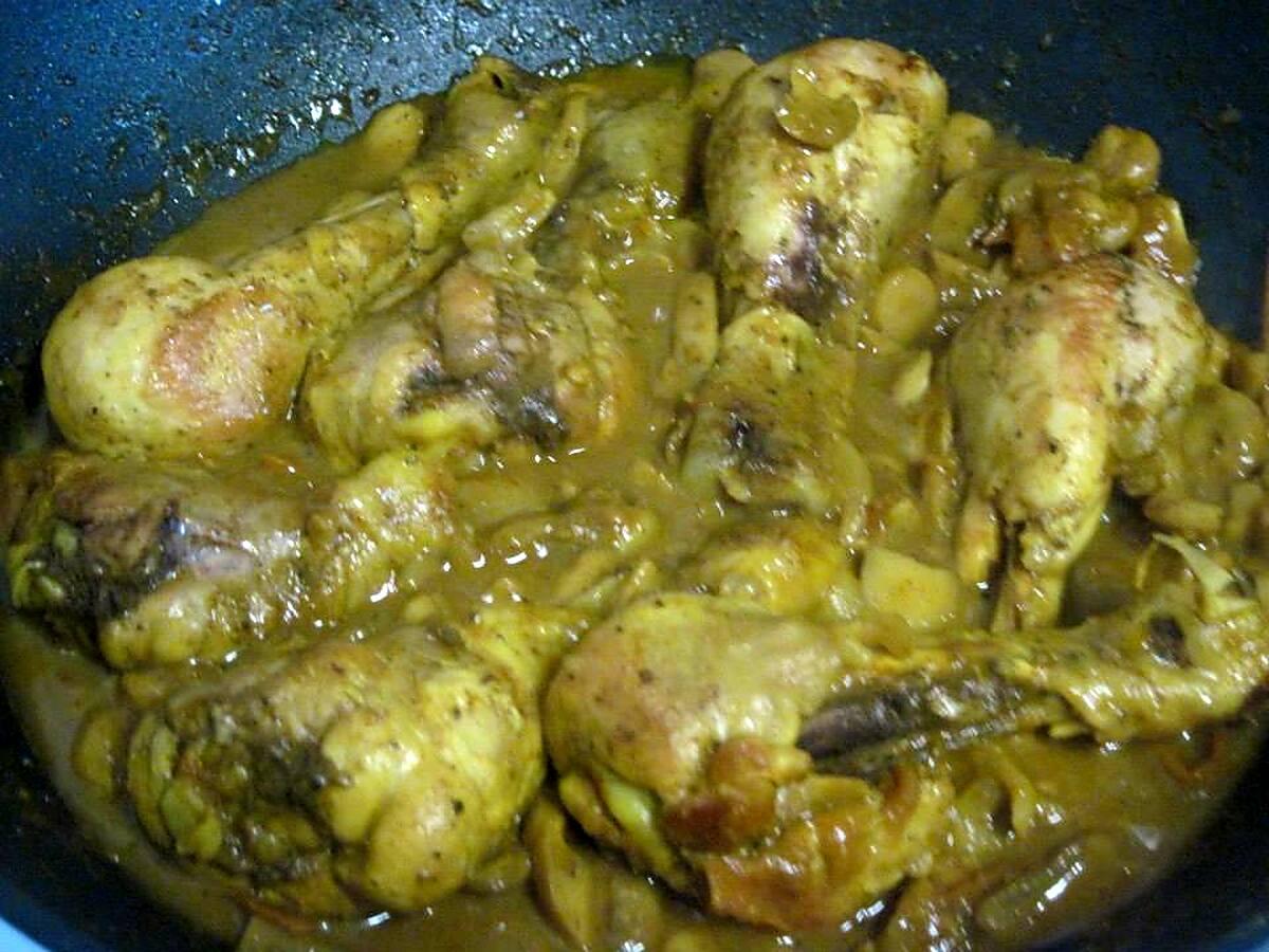 recette Pillons de poulet. champignons. sauce curcuma.