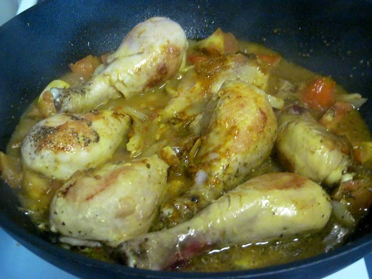recette Pillons de poulet. champignons. sauce curcuma.