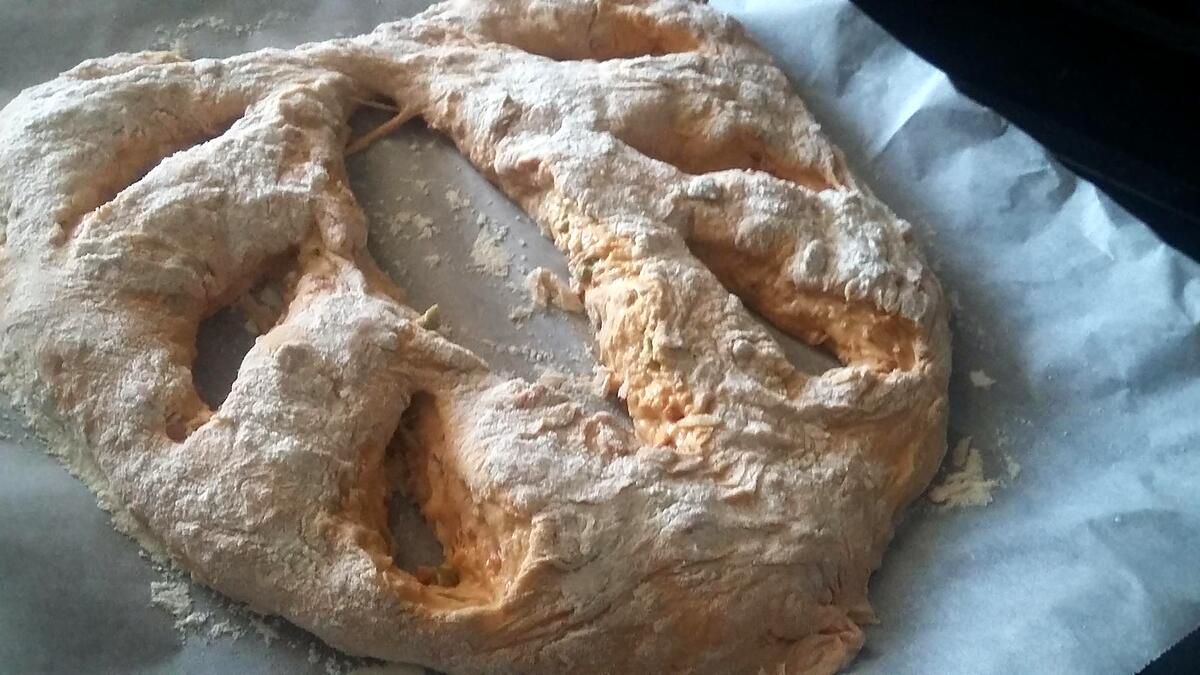 recette Fougasse chorizo olive vertes chèvre