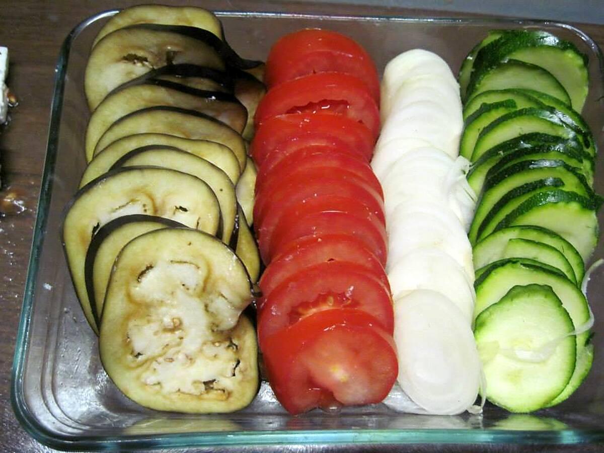 recette Tian aux légumes et feta.