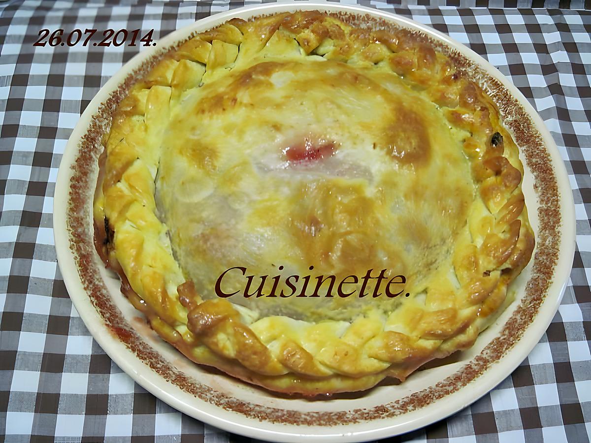 recette Tarte aux fraises et rhubarbe.